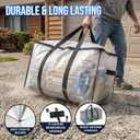 TAILI Extra Large Moving Bags, 4 Pack Clear Heavy Duty Totes For Storage with Visible Window, Wrap Around Handles, Storage Bags for Space Saving, Alternative to Moving Boxes