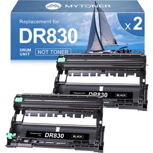 MYTONER Compatible Replacement for Brother DR-830 DR830 Drum Unit High Yield for DCP-L2640DW MFC-L2820DW HL-L2400D HL-L2460DW HL-L2405W HL-L2465DW HL-L2480DW MFC-L2820DW XL, 2 Packs Not Toner (DR830 2Black)