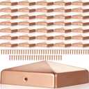Tandefio 32 Pcs 4x4'' Solid Copper Post Caps Fence Pyramid Decking Caps with Screw for Metal Wood Cedar Fence Deck Corridors Mailbox Posts End Cover