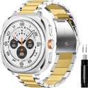 GOLDTOLUCK No Gap Stainless Steel Band Compatible with Samsung Galaxy Watch 8 7 6 5 4 Classic FE Pro Ultra 40mm 44mm 46mm 43mm 47mm 45mm 42mm Replacement Men Women Milanese Metal Elegant Casual