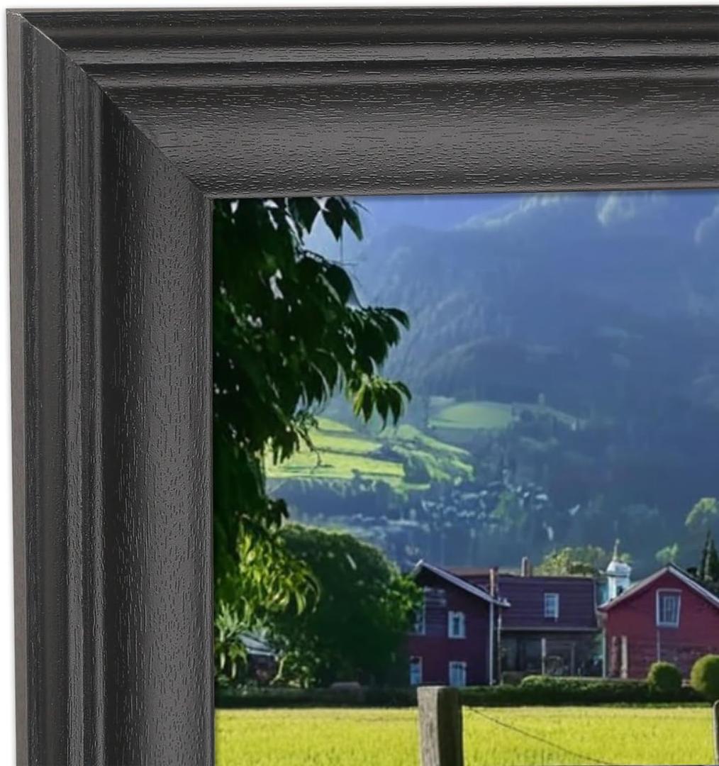 16x33 Picture Frame Solid Wood Black,Suitable for Panoramic Photo/Posters/Painting/Group Photo/Puzzle (A23B1633)