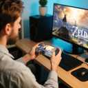 HEYSTOP Switch 2 Clear Case Compatible with Nintendo Switch 2, Switch 2 Case with 4K HD Screen Protector, PC Protective Cover with Joy-Con Grips and 6 Thumb Grips