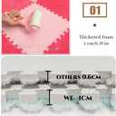 12 Pcs Plush Foam Interlocking Carpet Tiles,Soft Shaggy Fluffy Floor Area Rugs with Padding,Colorful Floor Protective Mats for Home Kids Room Playroom (Grey and Black, 11.8 x 11.8 x 0.39)