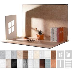Product Photography Backdrops with Shadow Boards, 23x35in 10 Pcs 20 Patterns Photo Backdrop Board for Tabletop Small Shooting, Background for Photos, Metlakat