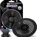 ShowerShroom Ultra Matte Black Hair Catcher, Stainless Steel Drain Protector, Fits All Shower Drains