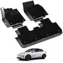 3W Tesla Model Y Juniper Floor Mats with Carpets, Metal Pedal, Double Layer, All Weather TPE Waterproof Custom Fit Automotive Car Floor Liners, Vigormold™