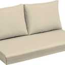 Arden Outdoor Loveseat Cushion Set, 48 x 24, Water Repellent, Fade Resistant, Cushion Set for Couch, Bench, and Swing 48 x 24, Tan Leala