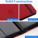 Premium 9 Pocket Card Binder for 360 Cards, Fabmaker PU Cover Trading Card Binder, Sturdy Card Collection Album, Sleek Card Holder Folders for Game Cards & Sports Cards, Red
