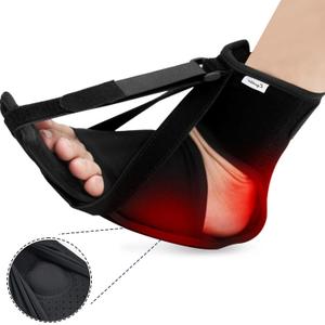eYotto Plantar Fasciitis Night Splint, Night Splint For Plantar Fasciitis Women Men with Adjustable Straps and Built-in Foot Massage Ball,Drop Foot Brace for Achilles Tendonitis,Heel Pain Relief (Medium, Black)