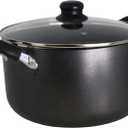 IMUSA USA 10Qt Nonstick Hammered Exterior Dutch Oven with Glass Lid, Gray