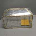 Glass Card Box with Slot, Large Gold Clear Card Box for Wedding Receptions - Home Birthdays Party Geometric Decorative, 12.59" x 5.9" x 9.05" (Gold)