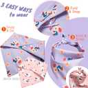Dimidium 2-Pack Easter Dog Bandanas-Cute Purple Bunny & Pink Lamb Floral Print, Snap Button Adjustable Pet Scarf,for Easter Photos&Spring Outings for Small-Medium Breeds(5-30lbs)