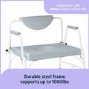 Medline Bariatric Drop-Arm Commode - Heavy Duty Steel Toilet Chair for Disabled and Elderly, 1,000 lb. Weight Capacity