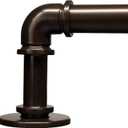Brown Curtain Rods 18 to 120 Inch, Industrial Curtain Rods,Adjustable Length,1 in Diameter Pipe,Wall or Ceiling Mounted,for Bedroom and Living Room(Antique Bronze 18" to 120")