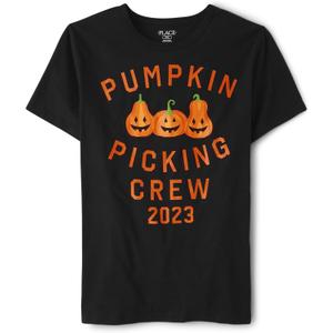 The Children's Place Men's All Holidays Adult Short Sleeve Graphic T-Shirts (Medium, Pumpkin Picking)