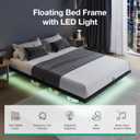 Novilla Floating Bed Frame with LED Lights, Modern Platform Full Size Bed Frame with Mattress Slide Stopper, Easy Assembly, No Box Spring Needed, Noise Free