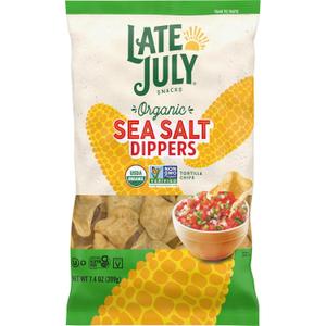 Late July Sea Salt Dippers Organic Tortilla Chips, 7.4 Oz Bag (EXP 08/29/26)