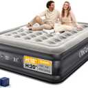 OhGeni Queen Air Mattress with Built in Pump, Inflatable Mattress Blow Up Bed 18 Raised Comfort,Upgraded Surface Portable Mattress, Air Bed for Camping, Home and Guest, Colchone Inflable, 650 lbs Max