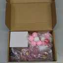 Thyle 16 Pcs Valentine Mini Village Figurines Valentine's Day Miniature House Couple Village Resin Figurines Pink and White Ornaments Set for Wedding Anniversary Home Table Party Supplies Decorations