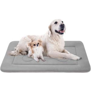 JoicyCo Extra Large Dog Bed Soft Dog Crate Pad Mat 48 in Non-Slip Bottom Washable Dog Sleeping Mattress Pet Beds Cat Beds Kennel Pads (48.0"L x 30.0"W x 1.2"Th, Clay Gray)