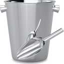 Champagne Bucket With Ice Scoop,Stainless Steel Wine Bucket For Bar,large Ice Buckets For Parties, Wine Chiller With Handles 4 Quart