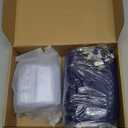 Marspark 100 Sets Clear Name Tags with Lanyard, Lanyards for ID Badges Reusable Strap with ID Holder Plastic Name Badges for Adults Business School Church Conference (Dark Blue)