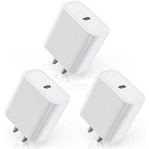 iPhone 17/16 Charger Block,3Pack20W USB C Wall Charger Block Fast Charging Blocks Plug Bricks PD Type C Adapter for Apple iPhone Air/17 Pro Max/16 ProMax/16Plus/15/14/13/12/AirPods/iPad Pro/Air/Mini