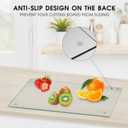 JAMBALAY Tempered Glass Cutting Board for Kitchen, 12"x8" Clear Glass Cutting Board with Rubber Non-Slip Feet, Heat and Scratch Resistant, Shatterproof, Dishwasher Safe