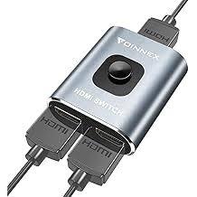 HDMI Switcher, FOINNEX Bidirectional HDMI Switch, 4K@60Hz HDMI Splitter 2 in 1 Out Support PS4/3, Xbox, NS, Blu-Ray Player, Roku (One time 1 Display)