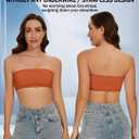Women's Sports Bandeau Causal Tube Top Bra Strapless Wireless Non-Slip Detachable Padded Seamless Stretchy Bralettes (Orange)