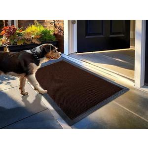 Muddy Mat Meshy Mat Door Mat Heavy-Duty Quick-Dry Floor Mat, Sand & Dirt Trapper for Indoor & Outdoor, Ideal for Entrance, Mudrooms,Patios & Garages,Low-Profile,Non-Slip,Washable Brown 17"x30"x0.4"