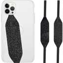 Switchbands Reversible Phone Loop | Pack of 2 | Phone Holder for iPhone & Android - Finger Cell Phone Grip - Phone Grip Straps - Wireless Charging Compatible - Elastic Phone Strap - Sparkle Black
