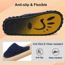 Besroad Slippers for Women Memory Foam House Bedroom Slippers Adjustable Corduroy House Slides Sandals Shoes (Blue, S)
