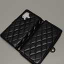 Rssviss Crossbody Case for iPhone 17 Case Wallet, RFID Blocking Leather with Card Holder Kickstand, Handbag Zipper Flip Cover with Wrist Strap for iPhone 17 Men Women 6.3", Black