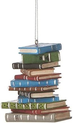 Stack of School Books Ornament | Book Lover's Holiday Decoration for Christmas Tree and Garland | Teachers, Librarians, and Students | Graduation or Appreciation Gift