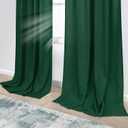 KOUFALL Short Green Christmas Curtains for Kitchen Bathroom Window,Sheer Linen Decorative Curtains for Bedroom (36"W x 45"L (Pack of 2))