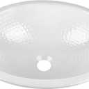 Monarch Abode Bathroom Sink – 17-Inch Oval Drop In Bathroom Sink, Top Mount Hand Hammered Classic White Vanity Sinks for Countertop, Powder Room, Guest Bath or Restroom, Drop in Sinks for Bathrooms