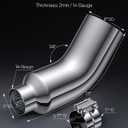 JY PERFORMANCE 5 Inch ID Diesel Exhaust Tip Elbow Tip 5'' Inlet 8'' Outlet 23'' Long Chrome Turndown Exhaust Tip with Clamp