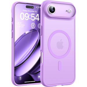 TOCOL for iPhone Air Case, Compatible with Magsafe Charger, Full Camera Protection, Drop Protection, Translucent Matte Phone Case for iPhone 17 Air 6.5 inch (Light Purple)