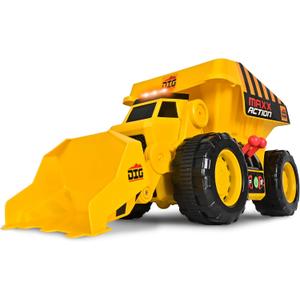 Maxx Action 19' 2-N-1 Motorized Dig Rig  Excavator and Dump Truck Toy with Joystick Control for Toddlers | Gift for Kids 3+ | Lights, Sounds & Interactive Construction Vehicle, Batteries Included