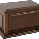 Handcrafted Extra Large Wooden Funeral Cremation Urn Box for Adult Human Ashes up to 225lbs (Light Black)