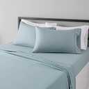 Lightweight Super Soft Easy Care Microfiber 4 Piece Bed Sheet Set with 14-Inch Deep Pockets, King, Spa Blue, Solid