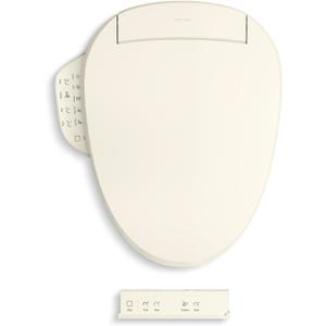 KOHLER PureWash E725 Elongated Heated Bidet Toilet Seat, White with Remote, Quiet-Close Lid, Self-Cleaning Wand, Adjustable Water Pressure and Nightlight (Biscuit)