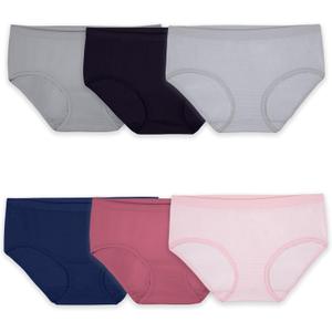 Fruit of the Loom Women's No Show Seamless Underwear, Amazing Stretch & No Panty Lines,  (Small)