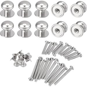 uxcell 10mm Head Dia. Round Knobs Pull Handle, Zinc Alloy Silver Tone, 9 pcs