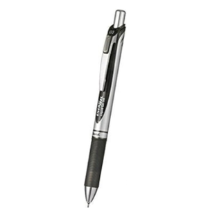 Pentel New EnerGel Deluxe RTX Retractable Liquid Gel Pen, Ultra Micro Point 0.3mm, Fine Line, Needle Tip, Black Ink Value set of 6