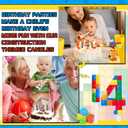 3 x 7 Pcs Building Block Themed Birthday Candles Set Building Blocks Number 4 Candle Cake Topper for Building Block Party Decoration Supplies (Number 4) (Multicolor)
