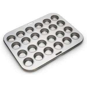 Fox Run Mini Muffin and Cupcake Pan, 10.5 x 13.75 x 1.5 inches, 24 Cup, Stainless Steel
