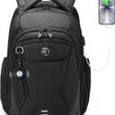 Swissdigital Design Men's Laptop Backpack with Apple Find My, Business Travel Backpack with USB Charging Port and RFID Protection, Work Backpack Fits 15.6 inches Computer,Black| SD16959508F-01