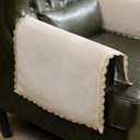 MINJIATEX Couch Arm Covers, Non-Slip (2 pcs), Washable, for Living Room Recliner Chair, Protectors for Leather Sofa Armrest Slipcover, Khaki